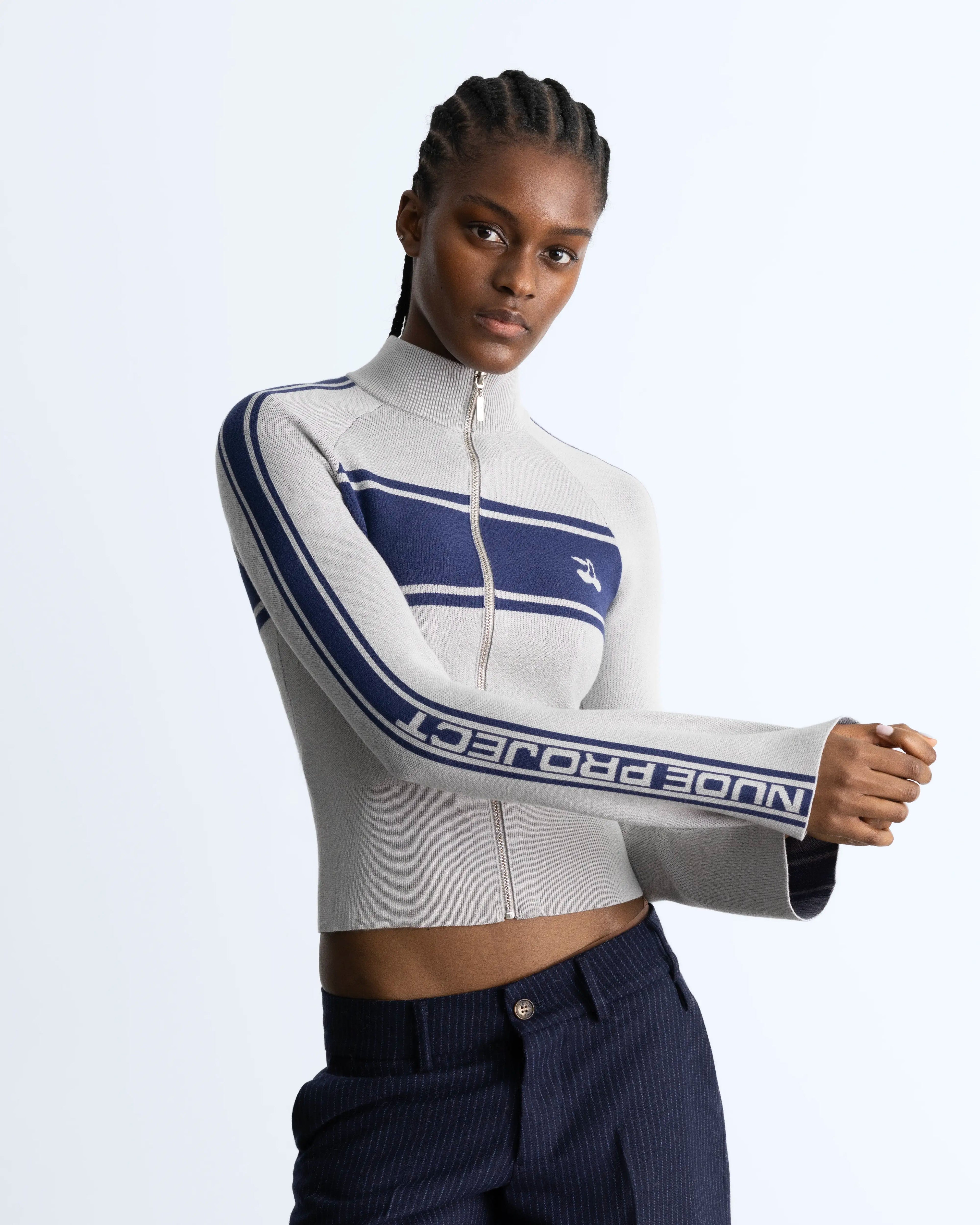 Katana Knit Zip-Up Grey