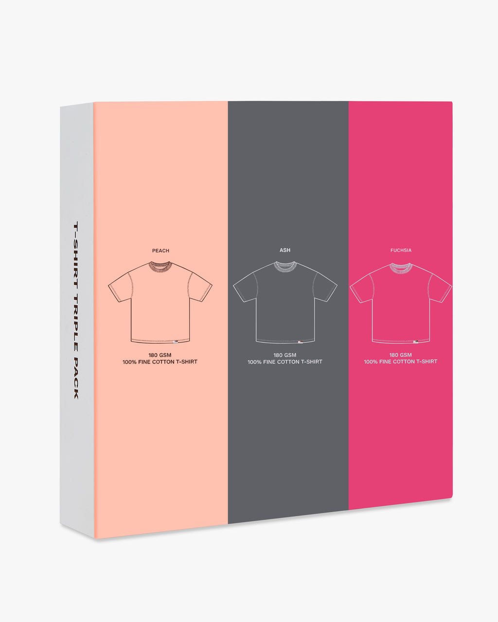 Basic Tee Salmon/Ash/Pink 3Xpack