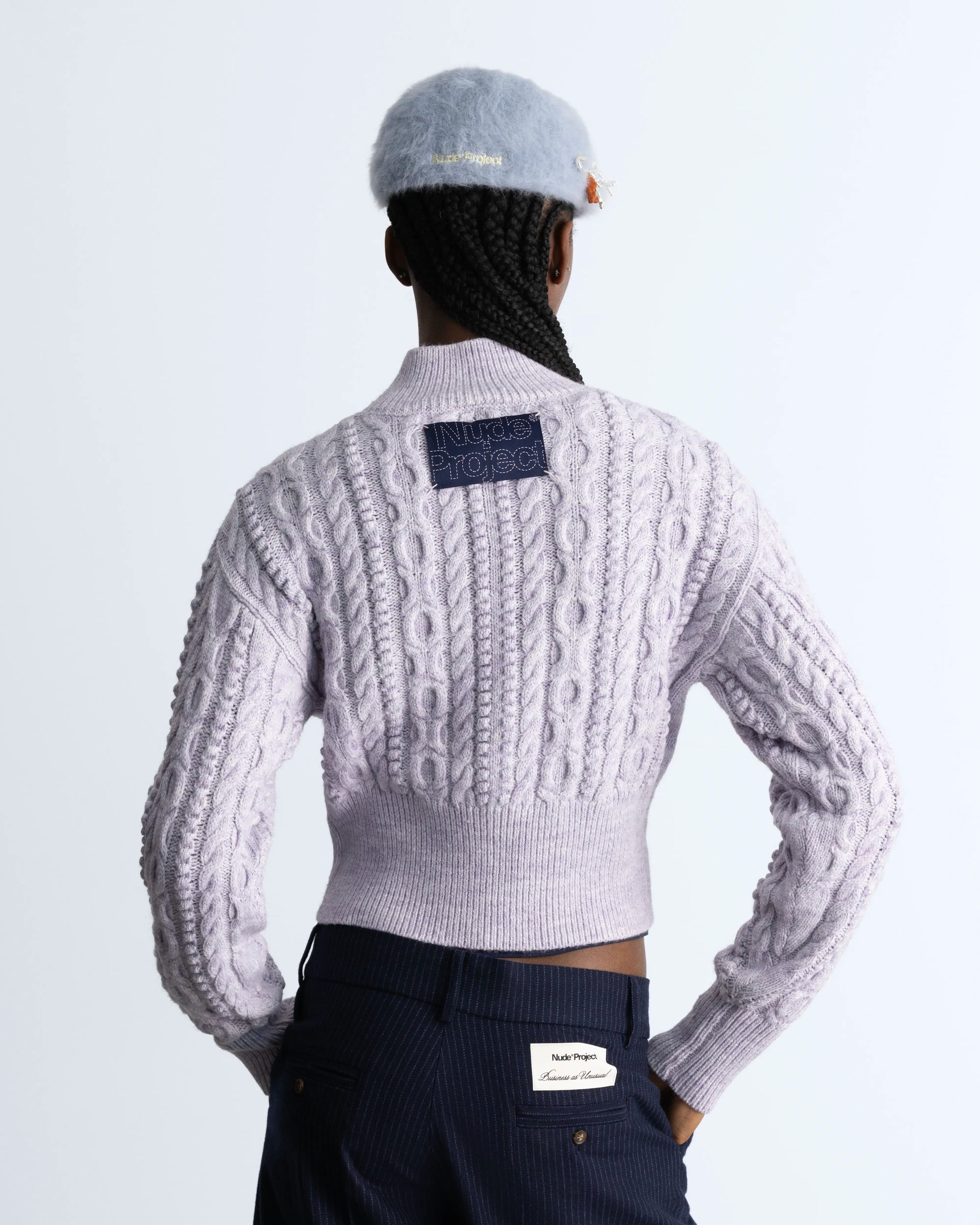 Osa Cable Knit Sweater Lilac