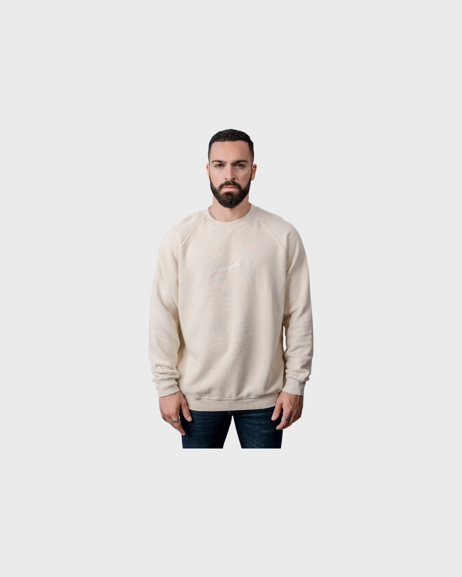 ZAFIRO SIGNATURE SWEATSHIRT - BEIGE