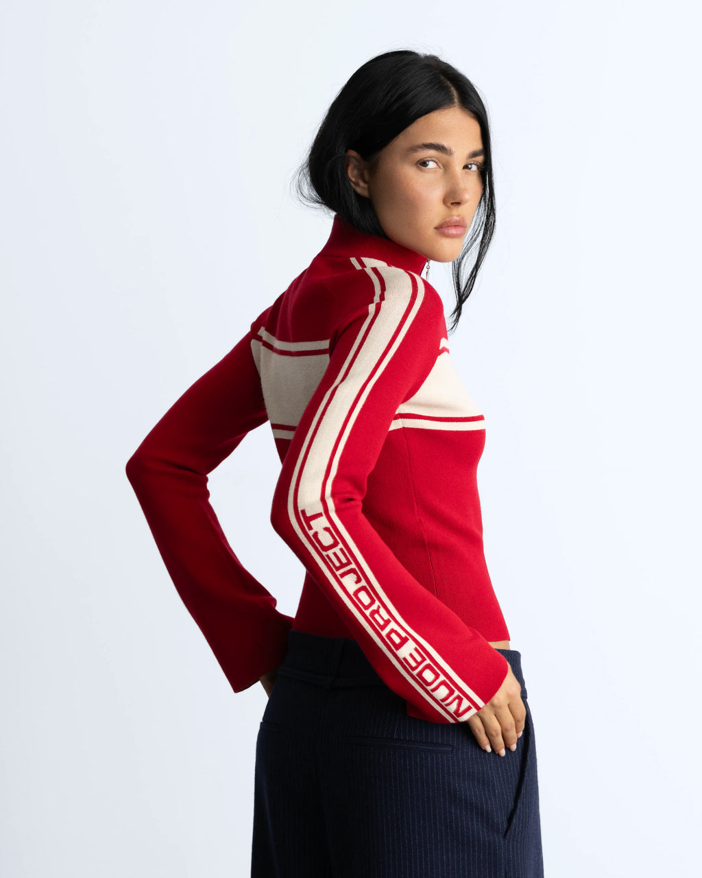 Katana Knit Zip-Up Red