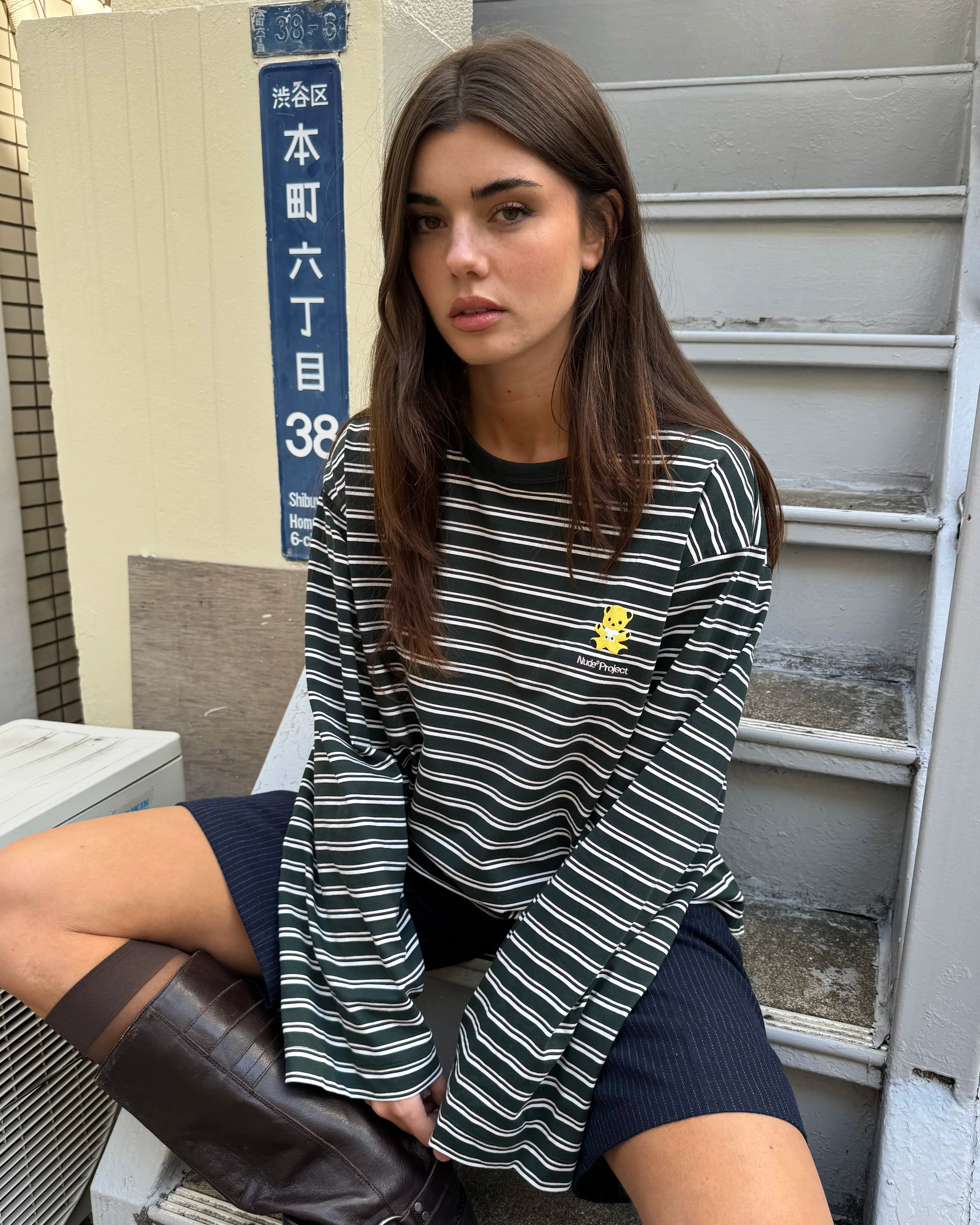 Bear Stripped Long-Sleeve Tee