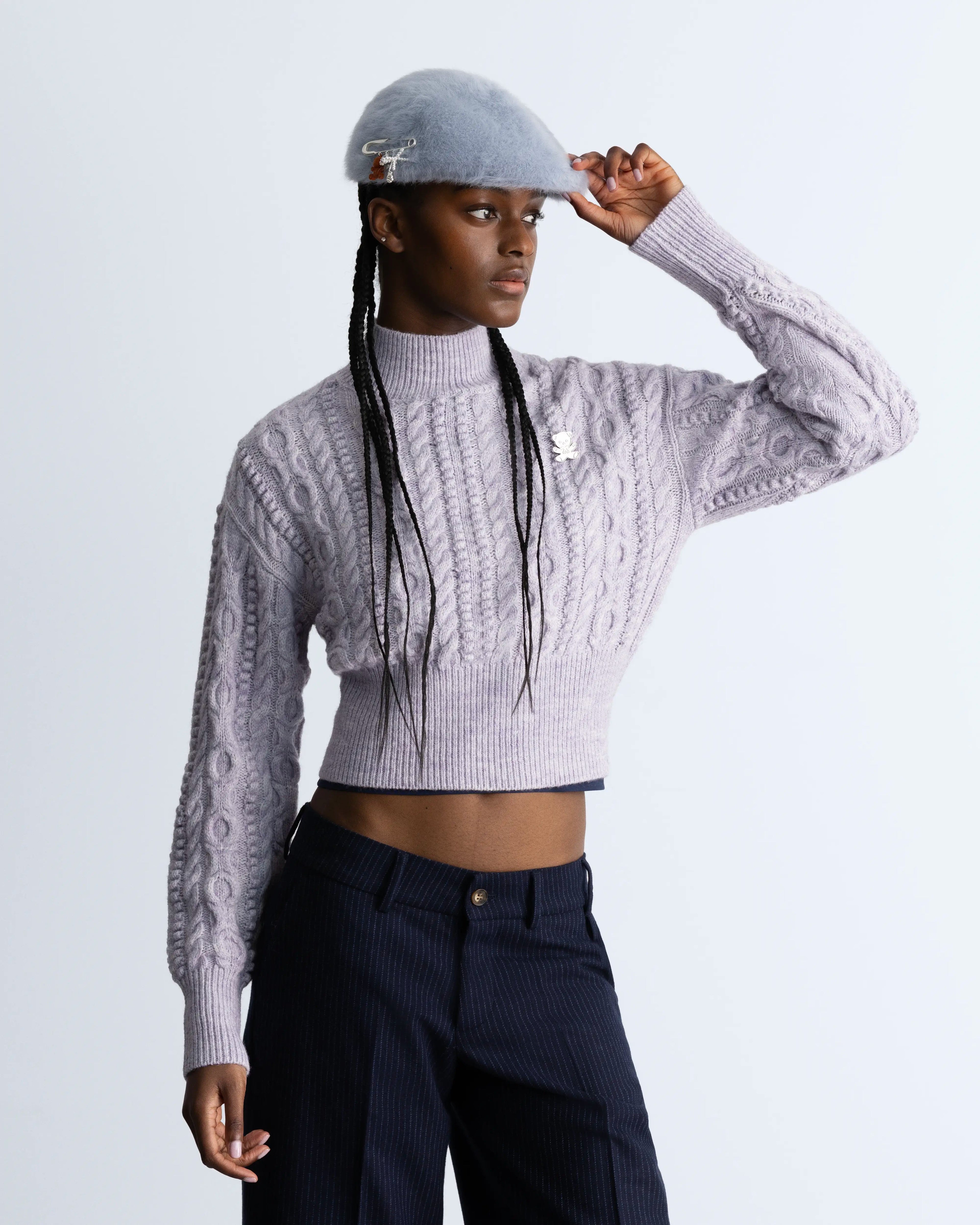 Osa Cable Knit Sweater Lilac