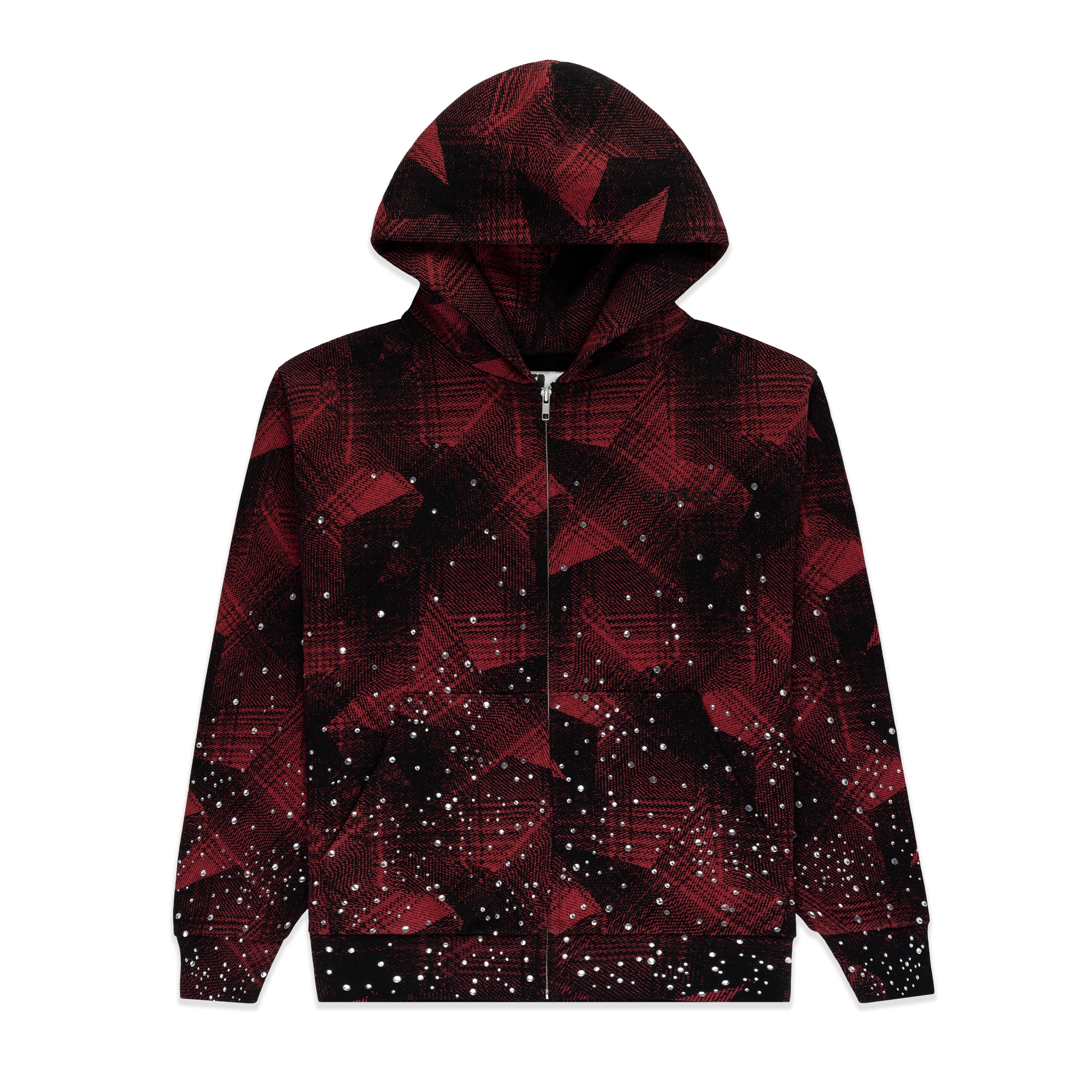 STAR PLAID FULL ZIP HOODIE