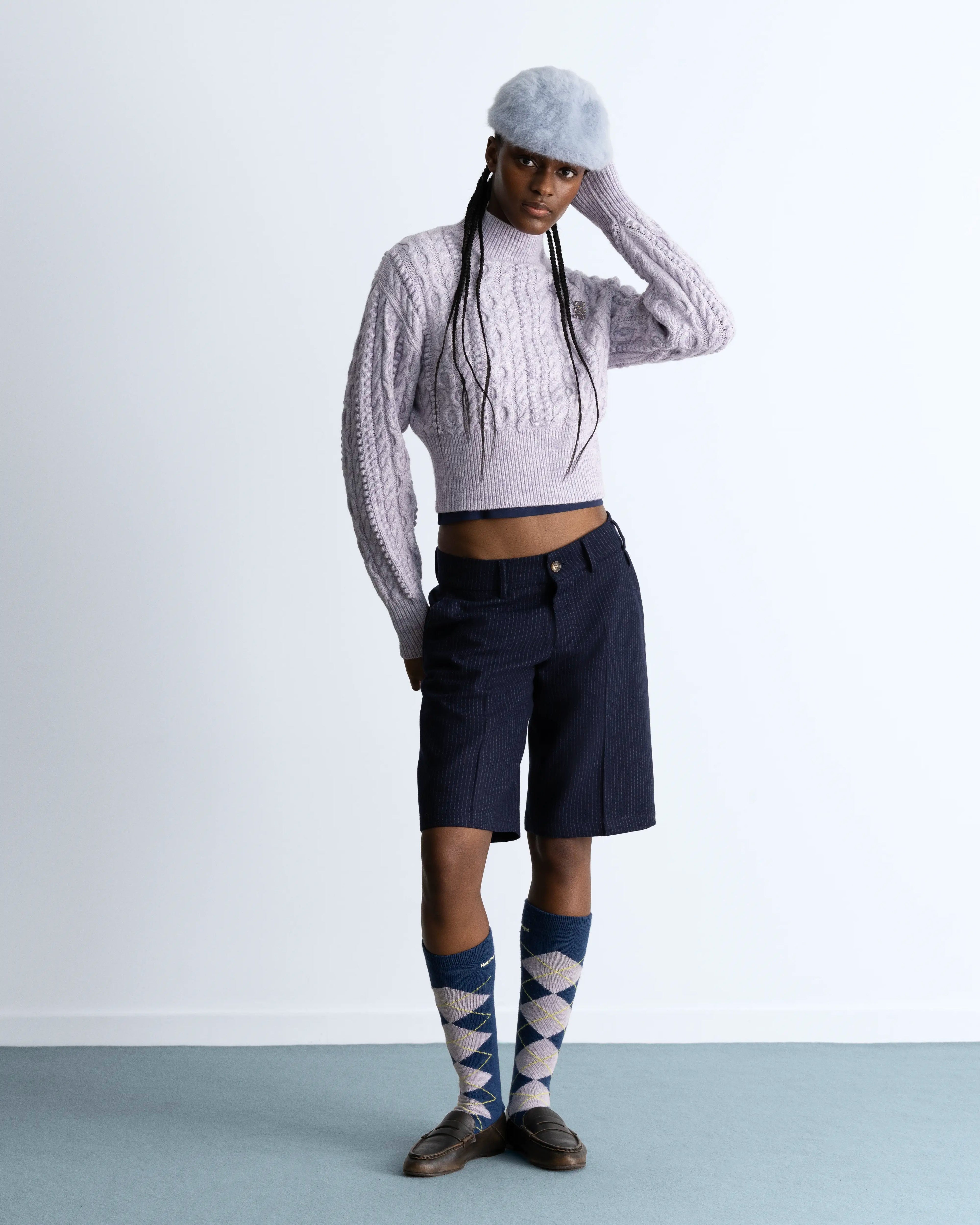 Osa Cable Knit Sweater Lilac