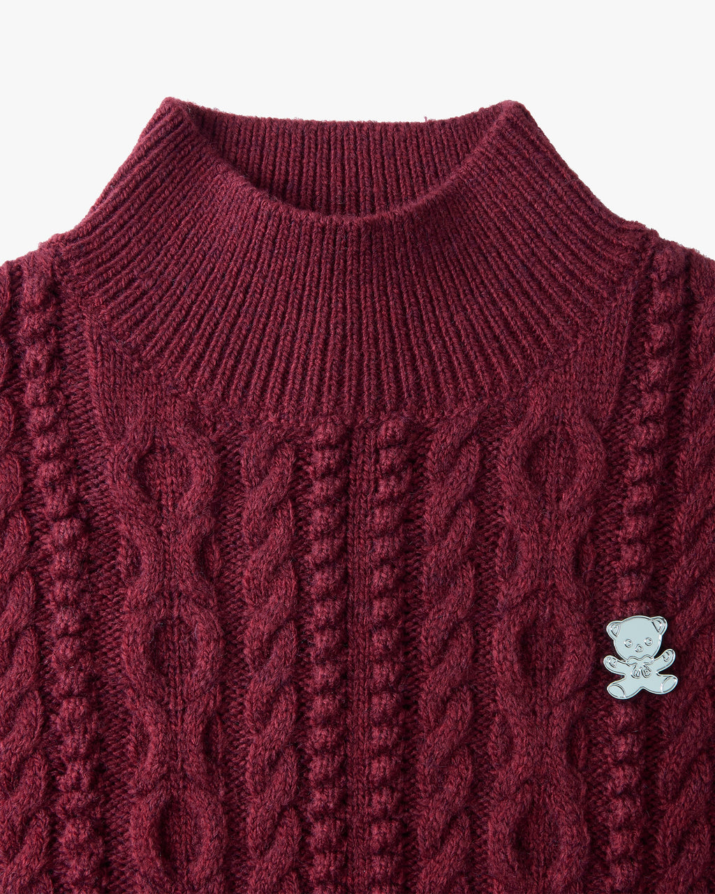 Osa Cable Knit Sweater Burgundy