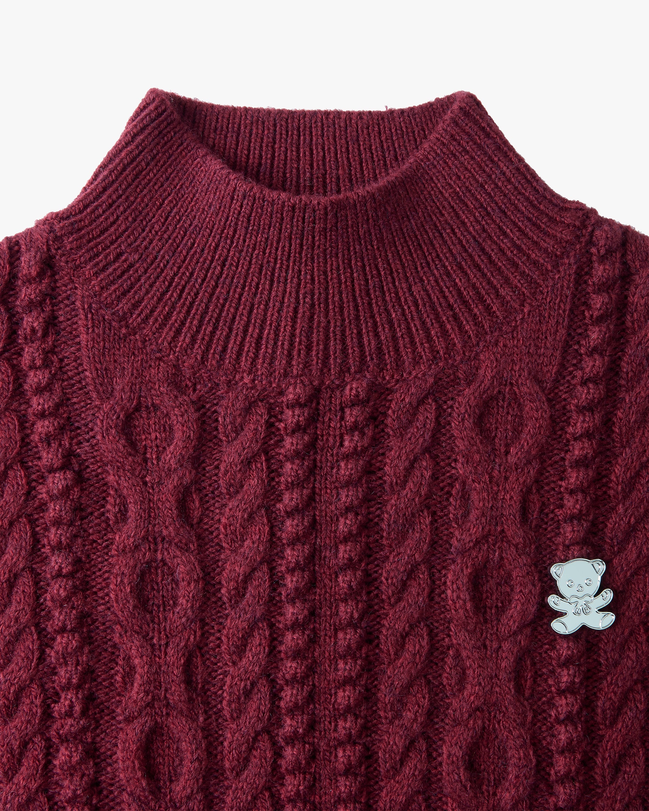Osa Cable Knit Sweater Burgundy