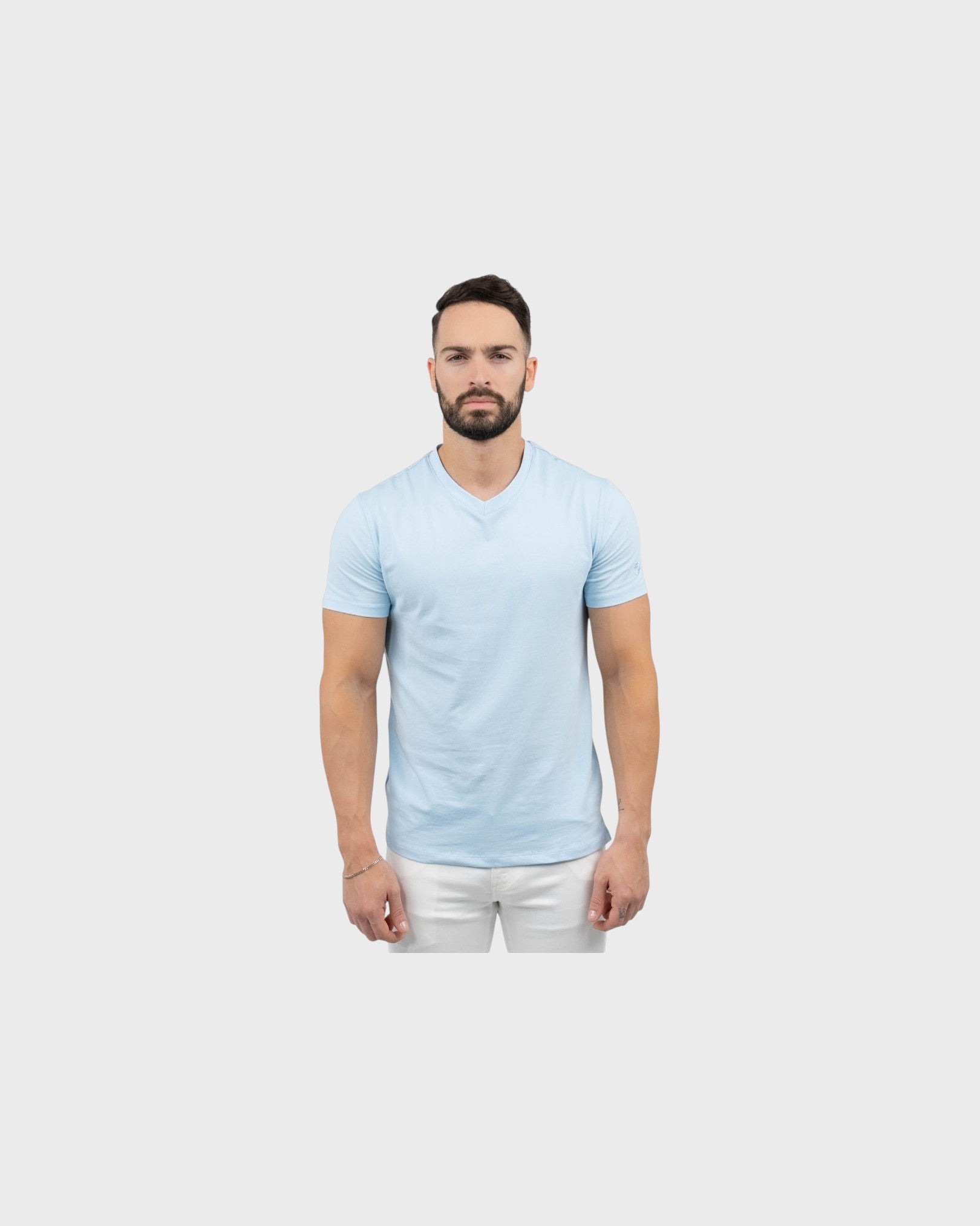 Zafiro Classic V Neck T-shirt - Aqua