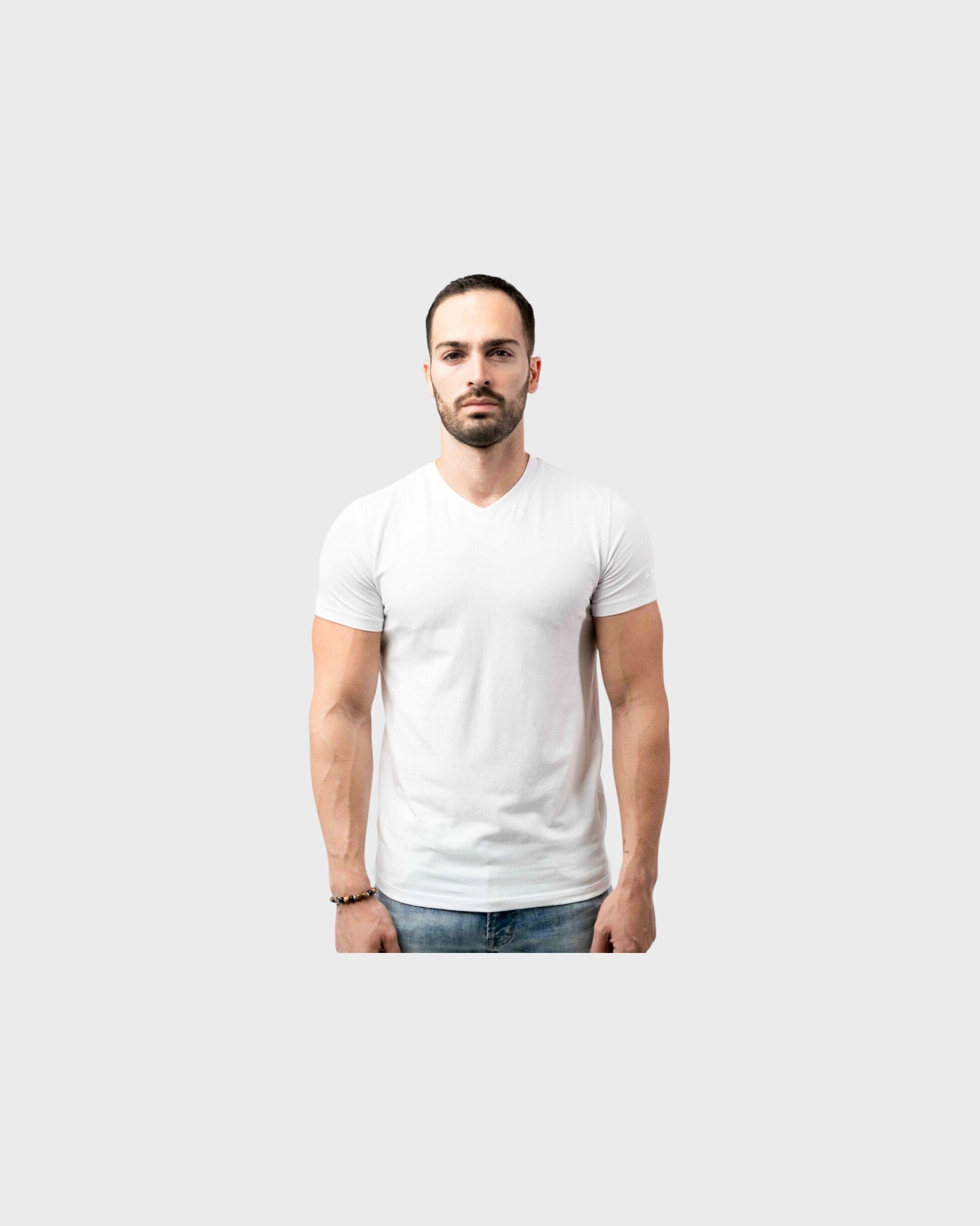 Zafiro Classic T-shirt V Neck - White