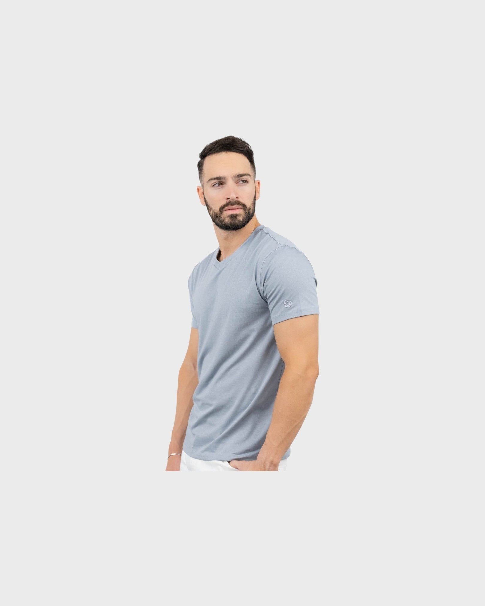 Zafiro Classic V Neck T-shirt - Grey