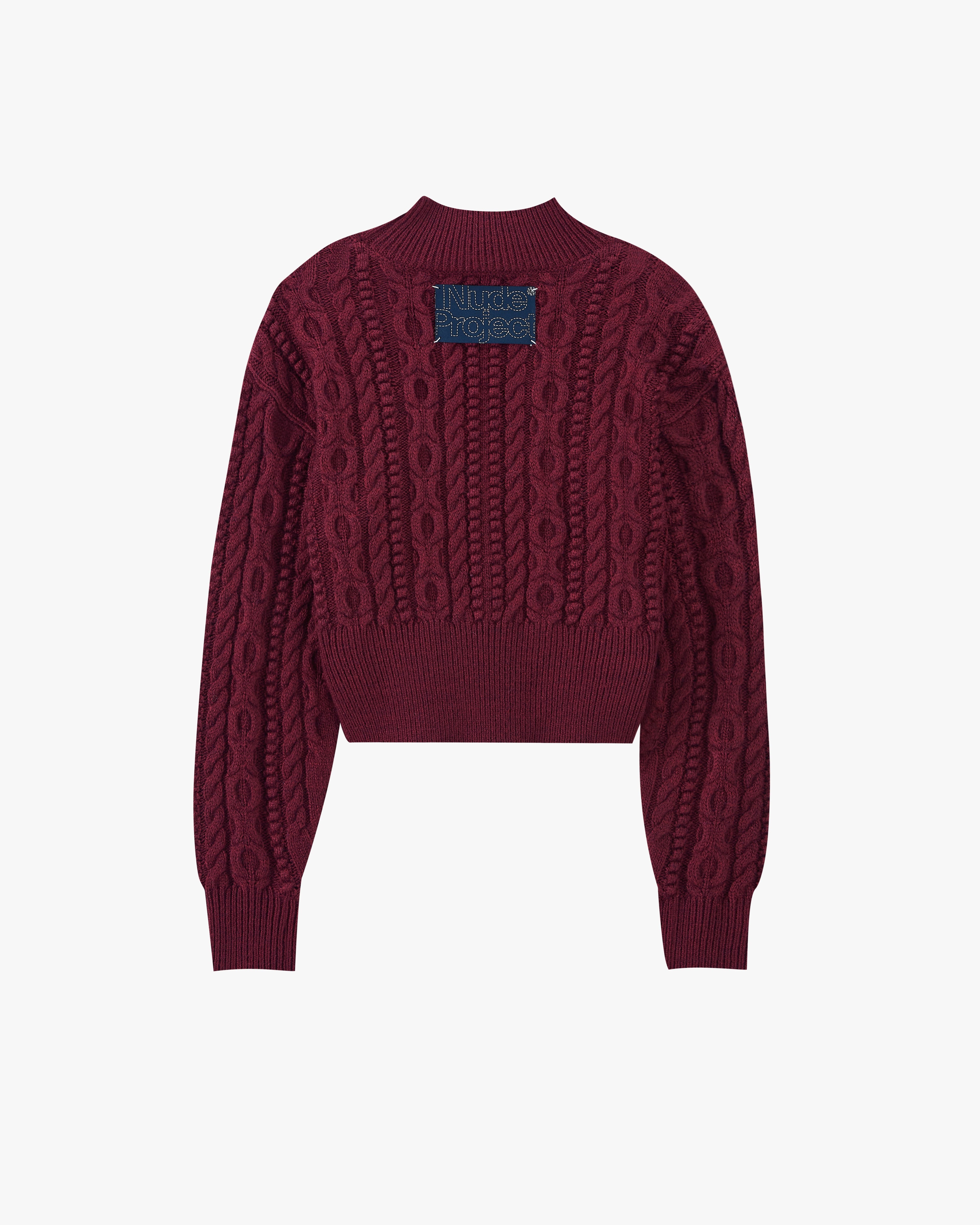 Osa Cable Knit Sweater Burgundy