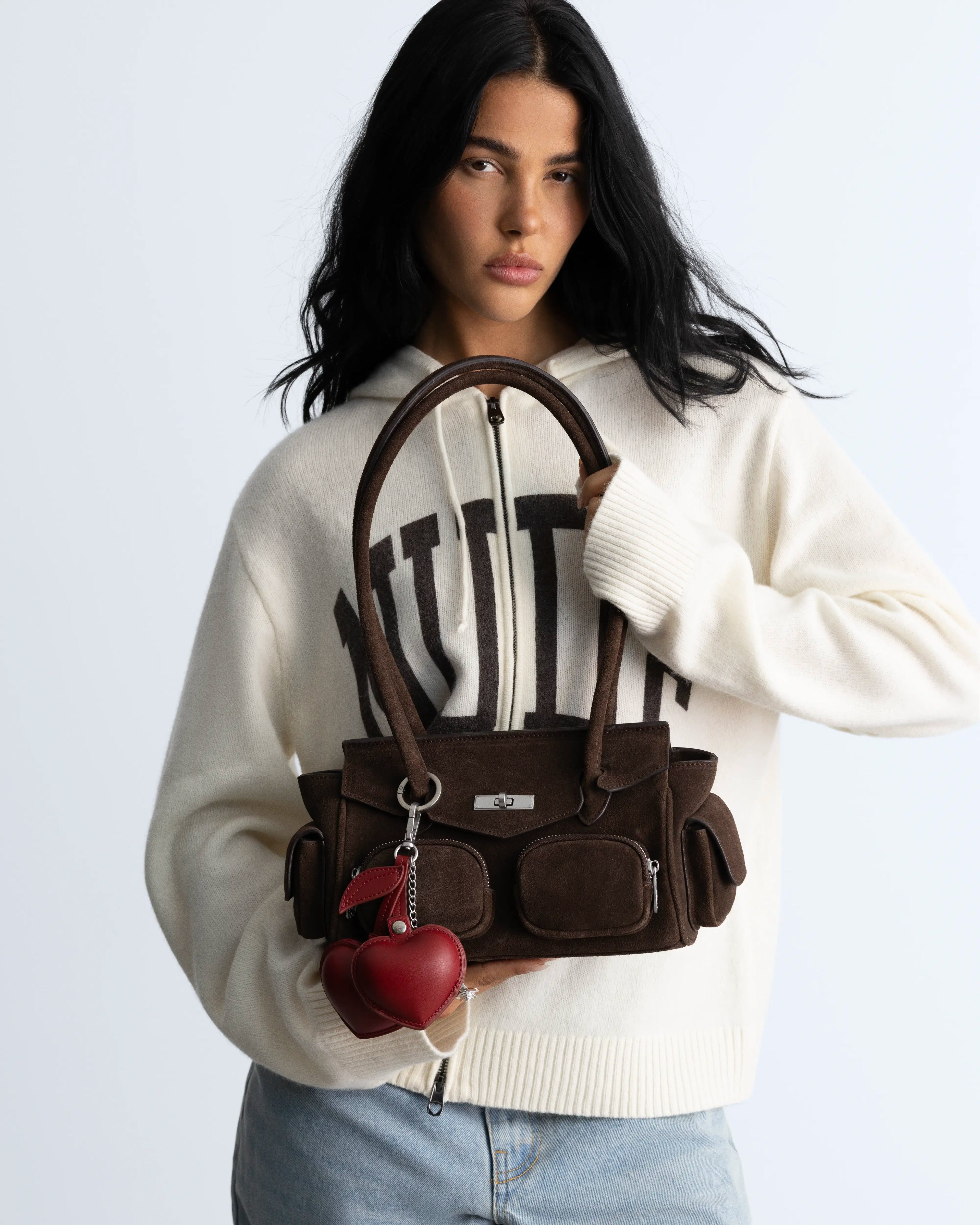 Aiko Real Suede Bag Brown