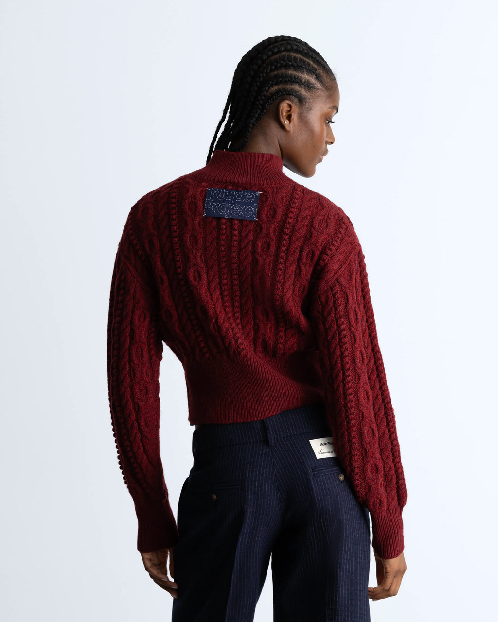 Osa Cable Knit Sweater Burgundy